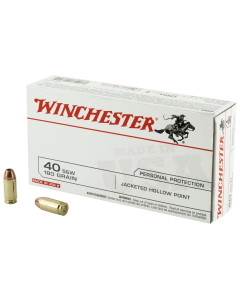 Winchester Ammunition USA, 40 S&W, 180 Grain, Jacketed Hollow Point, 50 Round Box USA40JHP