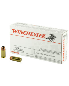 Winchester Ammunition USA, 45ACP, 230 Grain, Jacketed Hollow Point, 50 Round Box USA45JHP