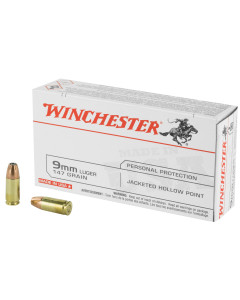 Winchester Ammunition USA, 9MM, 147 Grain, Jacketed Hollow Point, 50 Round Box USA9JHP2
