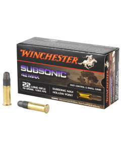 Winchester Ammunition MAX, 22LR, 42 Grain, Subsonic, 50 Round Box W22SUB42U