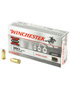 Winchester Ammunition Super X Winclean, 380ACP, 95 Grain, Brass Enclosed Base Clean, 50 Round Box WC3801