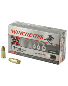 Winchester Ammunition Super X Winclean, 9MM, 124 Grain, Brass Enclosed Base Clean, 50 Round Box WC92