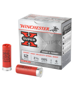 Winchester Ammunition Xpert, 12 Gauge, 2.75", #6, 1oz, Steel Shot, Lead Free, 25 Round Box, California Certified Nonlead Ammunition WE12GT6