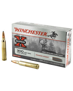 Winchester Ammunition Super-X, 300 WIN MAG, 150 Grain, Power Point, 20 Round Box X30WM1