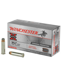 Winchester Ammunition Super-X, 357 Magnum, 158 Grain, Jacketed Soft Point, 50 Round Box X3575P