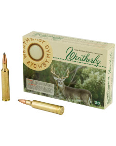 Weatherby Select Plus Ammunition, 270 Weatherby Magnum, 130 Grain, Hornady Interlock Spire Point, 20 Round Box H270130SP