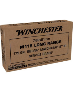 Winchester 7.62x51 Nato 175gr Matchking BTHP 20rd Box