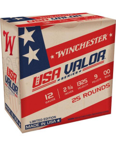 Winchester USA 12 Gauge 00 Buck, 2.75", 9 Pellot, 25rd Box