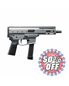 Angstadt Arms MDP-9 Billet Aluminum AR Pistol - Tactical Gray| 9mm | 6" Barrel | Rear Picatinny Rail | Accepts Glock Mags