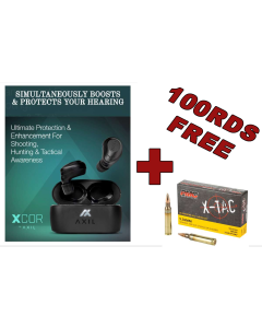 AXIL XCOR Wireless Bluetooth Ear Buds With 29DB SNR + 34 HR Run Time! Hearing Enhancement & Stereo Quality Sound All In One! + 100 RDS PMC XTAC 556 AMMO FREE!