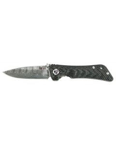 Southern Grind Spider Monkey 3.25" Damascus Drop Point Folding Blade - Carbon Fiber Handle