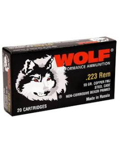 Wolf 223 55gr FMJ Steel Case