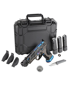 Smith & Wesson M&P9 PC Spec Series V Bundle Full Size Frame 9mm Luger 23+1 4.88" Blue PVD Threaded w/Compensator Barrel, Gray Armornite Optic Cut/Serrated Stainless Steel Slide & Frame w/Picatinny Rail, 3 Mags, Coin & Knife