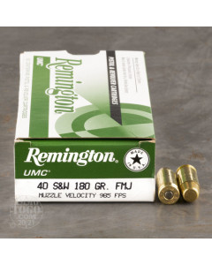 Remington 40 S&W 180Gr FMJ UMC 500Rd Case