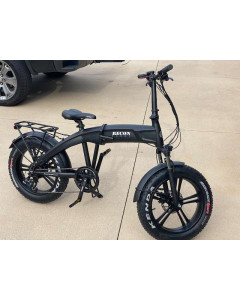 Recon Scout Folding E-Bike With (20-35 Mile Range)48 Volt Lithium Ion Battery And 500 Watt Hub Motor - Black