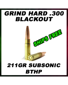 Grind Hard .300 Blackout 211gr Subsonic BTHP