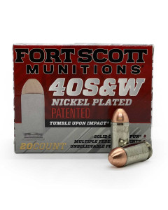 Fort Scott Munitions 40 S&W Nickel Plated Brass TUI 125Gr Handgun Ammo - 20 Round Box