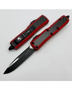 Microtech Daytona Auto OTF 3.46" Black Drop Point Blade - Red