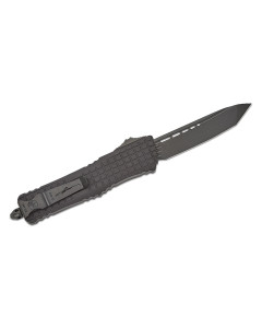 Microtech Combat Troodon Delta Shadow AUTO OTF 3.75" Black DLC Tanto Plain Blade - Black