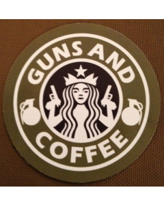 Guns & Coffee Sticker 3" - Sticker
