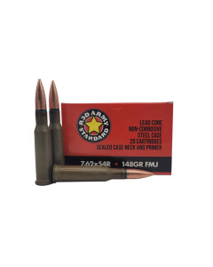 Red Army Standard 7.62x54R 148gr FMJ Non Corrosive Steel Case 20rd Box