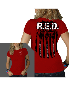 Nine Line Apparel Womens R.E.D. (Remember Everyone Deployed) Tshirt