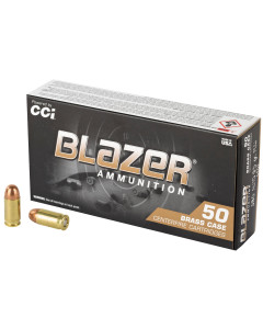 Blazer Ammunition Blazer Brass, 380ACP, 95 Grain, Full Metal Jacket, 50 Round Box 5202
