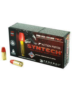 Federal American Eagle Action Pistol 9mm 150gr Total Syntech Jacket Flat Nose 50rd Box