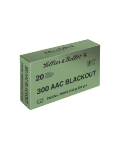 Sellier & Bellot, 300 Blackout, 124 Grain, FMJ, 20 Round Box