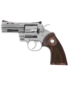 Colt Python 38 Special 357 Mag 6 Shot 3" Stainless Recessed Target/Vent Rib Barrel, Cylinder & Frame, Walnut w/Colt Medallion Grip