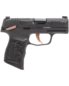 Sig Sauer P365 Rose 380 Cal 10+1 3.10" Black Barrel, Black Nitron Optic Ready/Serrated w/"Rose" Engraved Slide, Black Steel Frame w/Matte Rose Controls, Black Polymer w/Rose Engraved Grips