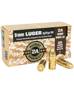 Patriot Sports 9mm 124gr FMJ 50rd Box