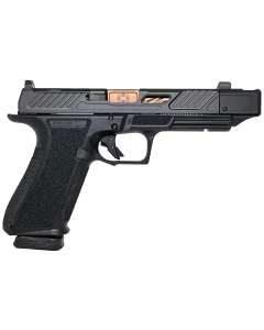 Shadow Systems DR920P Compensator Full Size 9mm Luger 17+1, 4.60" Bronze TICN Match Grade/Spiral Fluted/Compensated Barrel & Optic Cut/Serrated/Window Cut Stainless Steel Slide, Black Polymer Frame