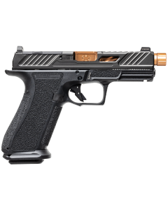 Shadow Systems XR920 Elite 9mm Luger 10+1 5" Bronze TICN Match Grade/Spiral Fluted/Threaded Barrel, Black Nitride Optic Cut/Serrated/Window Cut Stainless Steel Slide, Black Polymer Frame