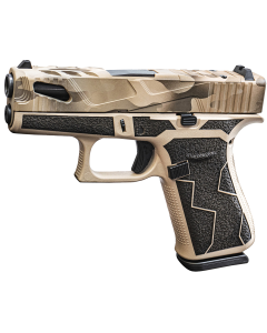 Glock G19 Gen5 Compact Frame 9mm Luger 15+1 4.02" Black GMB Barrel, Black/Tan Breakup Cerakote Steel Serrated Slide, Black/Tan Polymer Frame