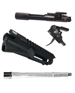 Tactical Shit AR Builders Bundle - Stripped Upper, Kirgin 10.3" .223 wylde Barrel, Bolt Carrier Group,and Bang Switch Drop-in Trigger