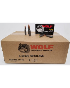 Wolf Steel Case 5.45x39 Rifle Ammo 60gr FMJ 1000rd Case