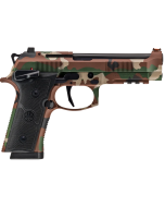 Beretta USA Full Size 9mm 18+1 4.70" Black Inox Steel Barrel, Battle Dress Uniform Cerakote Serrated Steel Slide & Steel Frame w/Beavertail & Picatinny Rail, Black Textured Grip, Ambidextrous