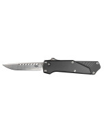 Southern Grind Arachnid 3.2" OTF Drop Point Satin Folding Blade - Black 7075 Handle