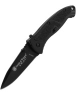 Smith & Wesson Medium S.W.A.T. M.A.G.I.C. Assisted Opening Liner Lock Folding Knife, Black Aluminum Handle with Jimping