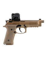 Beretta USA M9A4 Optic Bundle Full Size Frame 9mm Luger 15+1 5.20" Threaded Barrel, FDE Cerakote Optic Ready/Serrated SS Slide, FDE Anodized Aluminum Frame w/Beavertail & Picatinny Rail, Ambidextrous, Steiner MPS