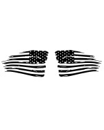 Distressed American Flag Wave Vehicle Decal Pair 