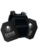 Warlord Industries Plate Carrier - Level IIIa And Chase Tactical Ceramic 4SAS4 10x12 Shooter Cut Multi-Curve Plate Bundle